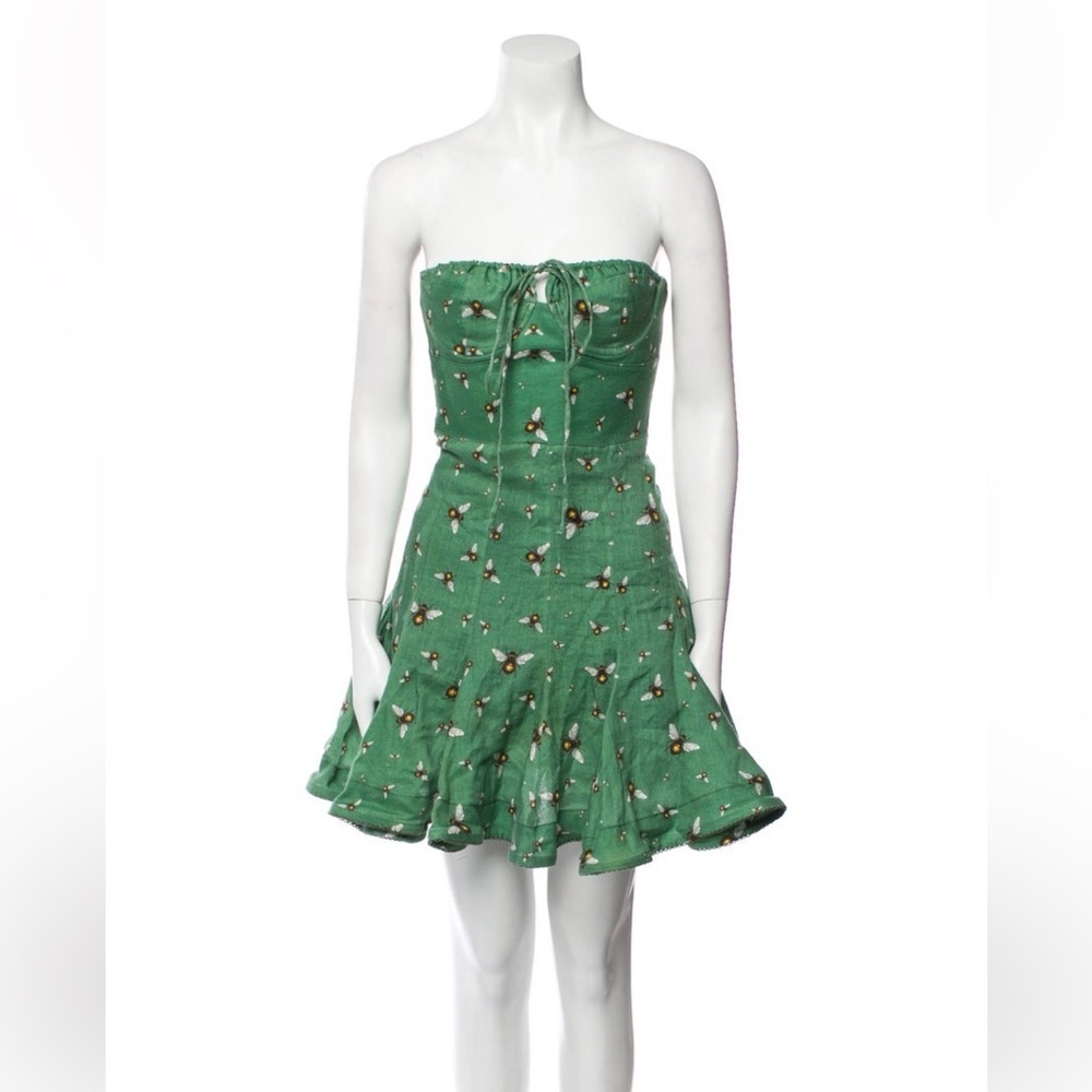 Agua by Agua Bendita Anturio Astro Esmeralda Linen Bee Dress – Size Small - Picture 4 of 5